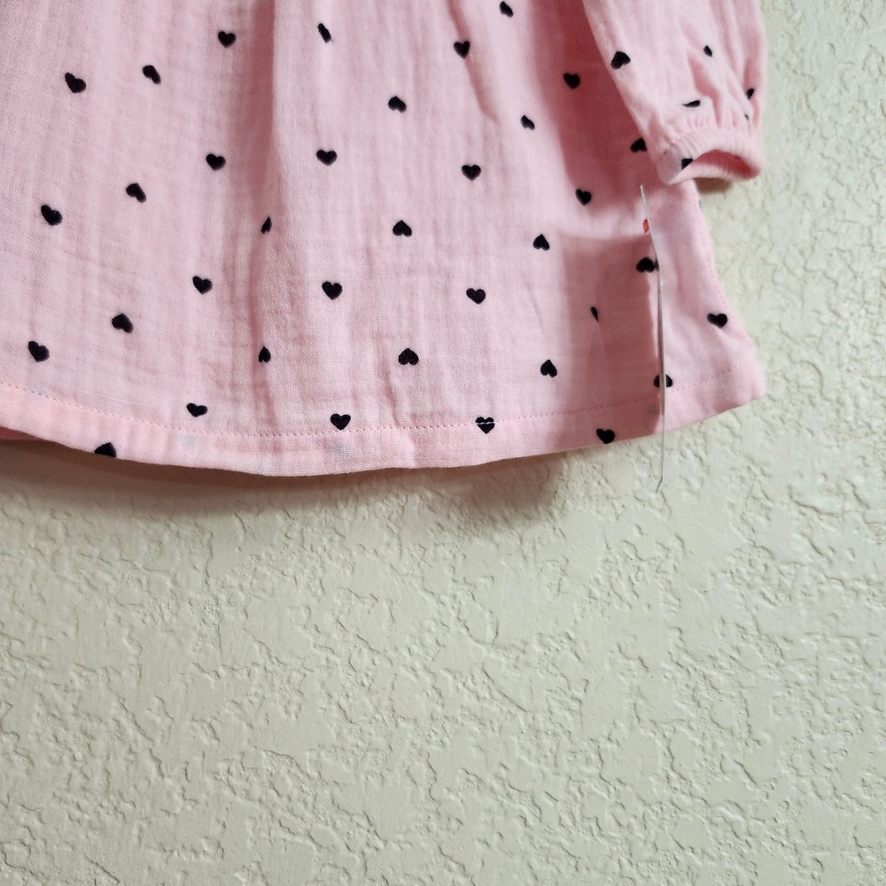 NEW Cat Jack Baby Girl Pink Heart Print Long Sleeve Dress & Bloomers Set 3-6M - Picture 14 of 16